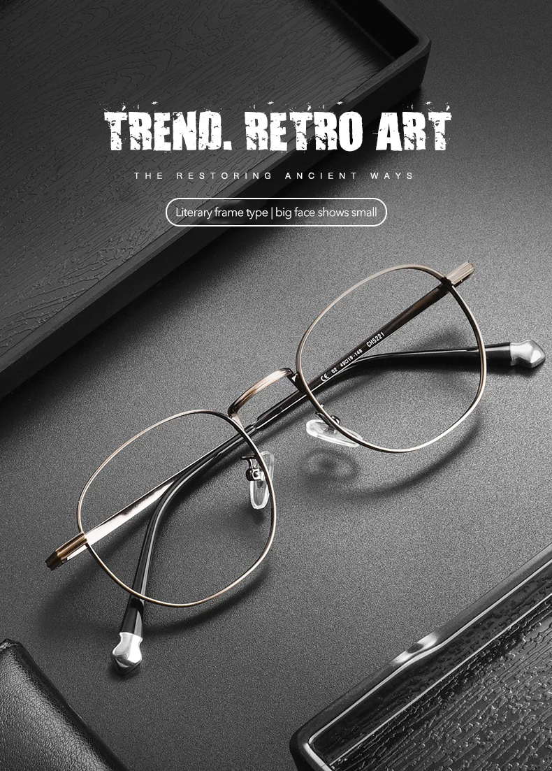  Alloy Ultra-thin Metal Optical Eyeglasses Vintage Classic Round Eyeglass Frames Women Men Alloy Material Lightweight Spectacle Frame - Details 1