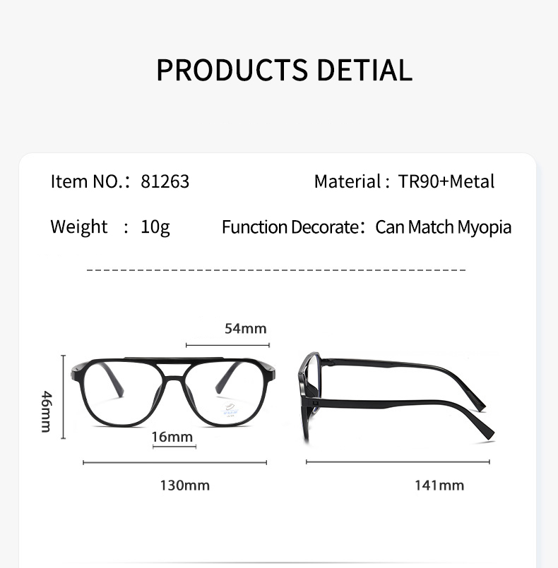 Alloy Brand Designer Eyeglasses Frame Prescription Men Optical Eyewear - Details 1