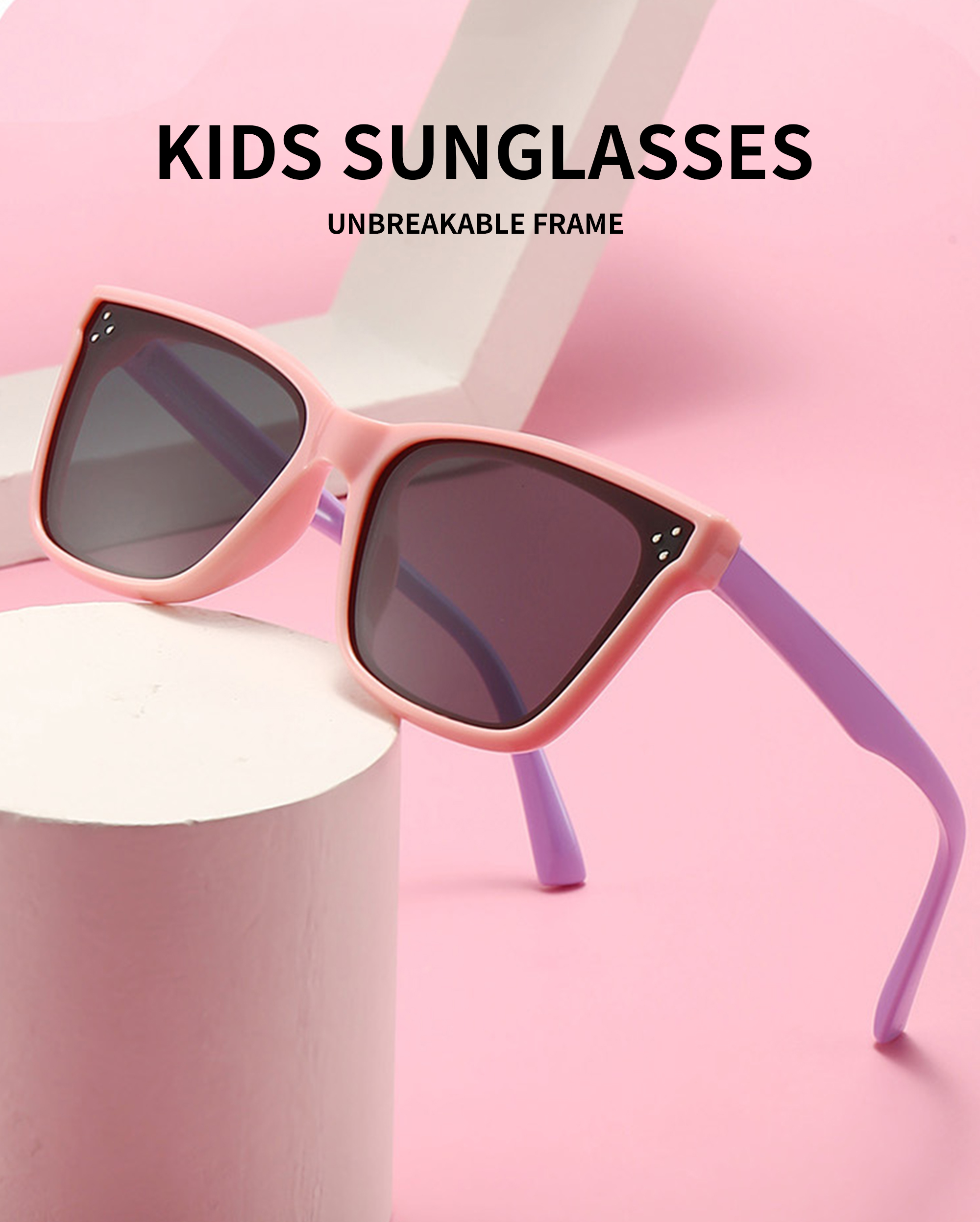Ultra-Soft Silicone & TPEE Baby Sunglasses, 100% UV Protection for Boys and Girls