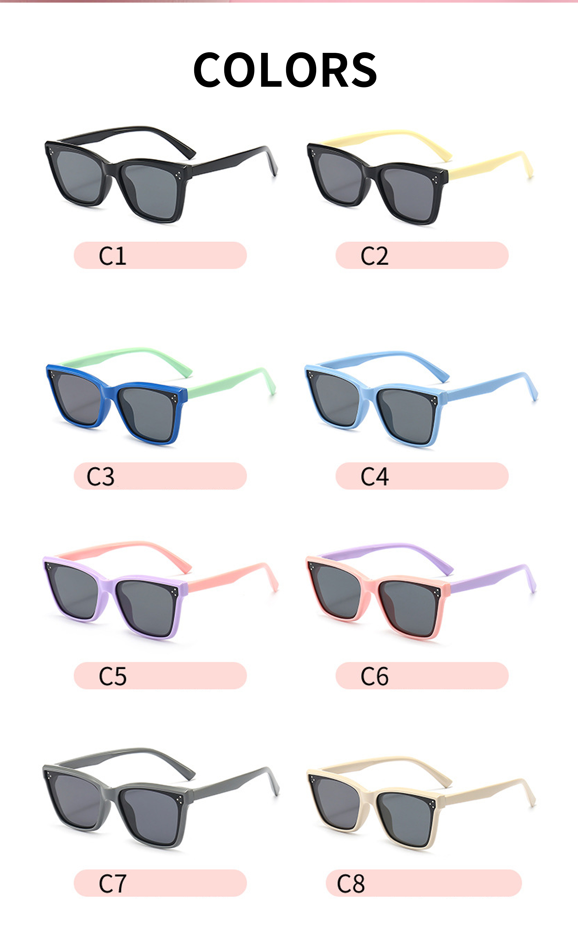 New Arrivals Sunglasses Baby Trendy Fashion Designer Silicone Tpee Sunglasses for Kids Boys Girls Details and Specifications