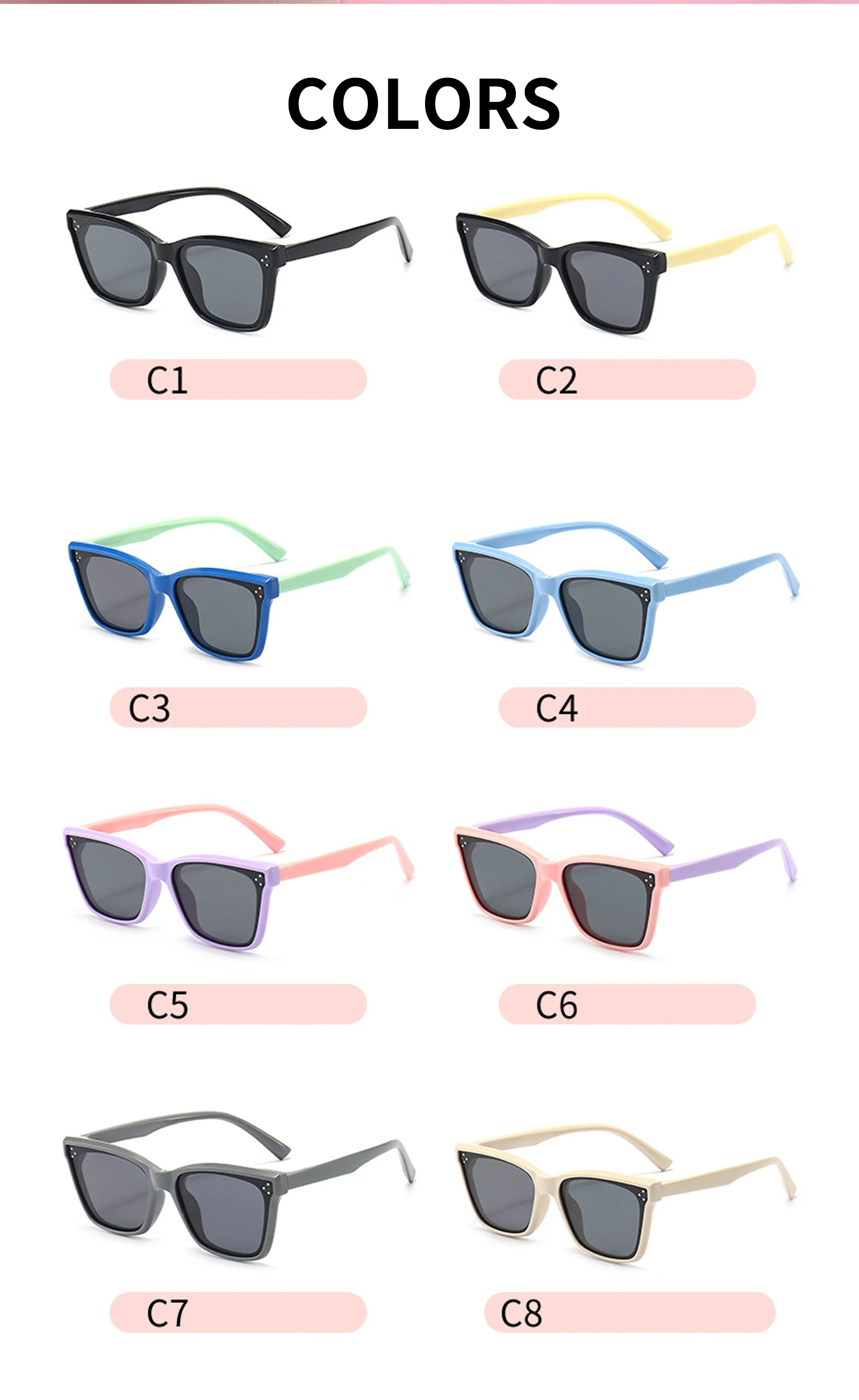  SILICONE TPEE New Arrivals Sunglasses Baby Trendy Fashion Designer Silicone Tpee Sunglasses for Kids Boys Girls - Details 2