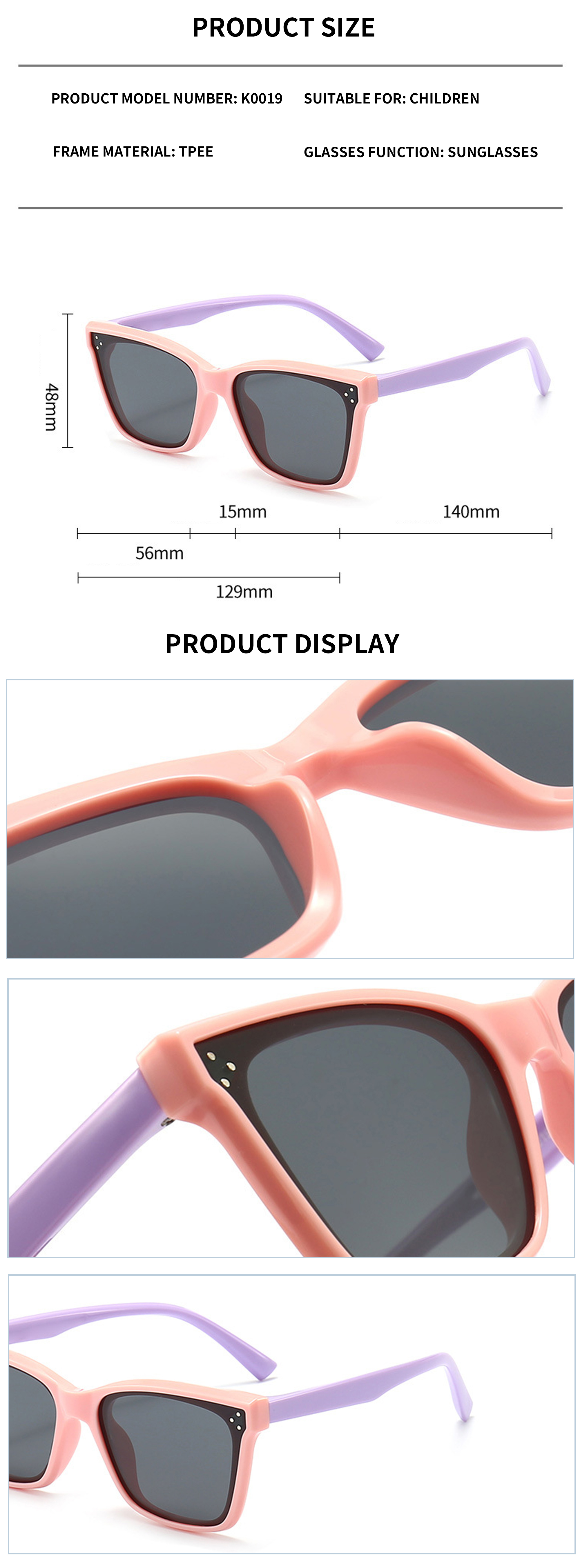 SILICONE TPEE New Arrivals Sunglasses Baby Trendy Fashion Designer Silicone Tpee Sunglasses for Kids Boys Girls - Details 3