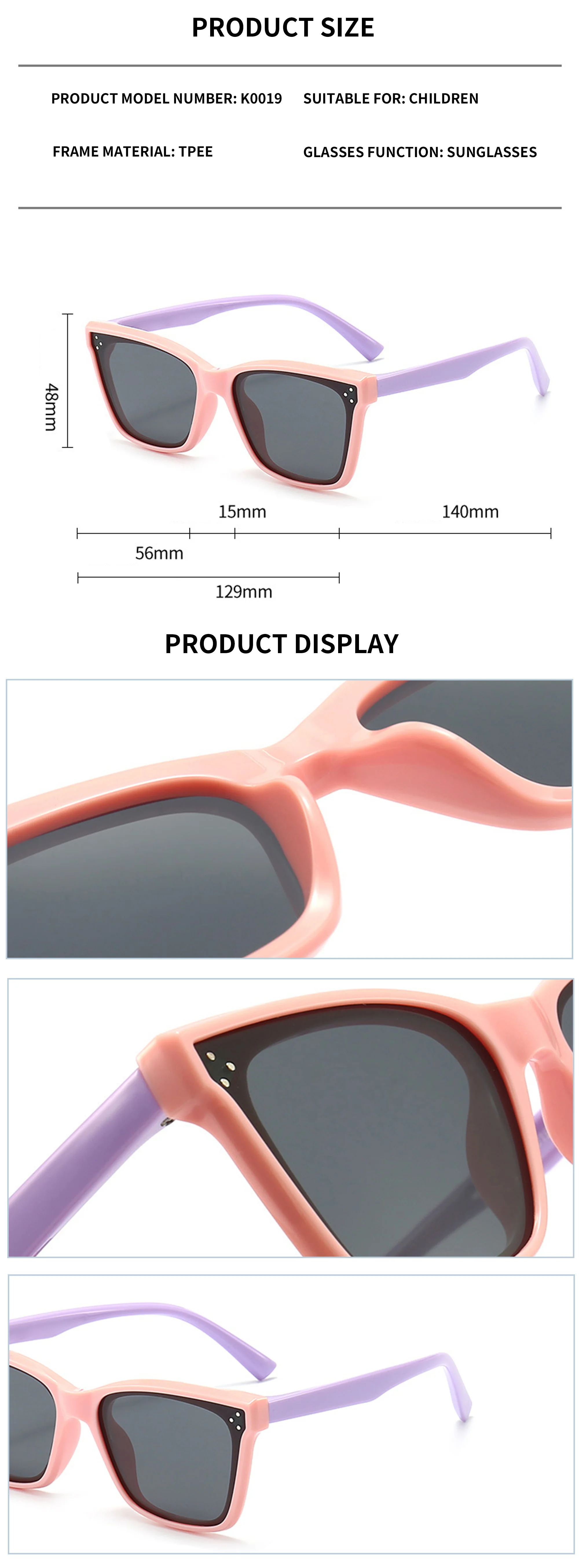  SILICONE TPEE New Arrivals Sunglasses Baby Trendy Fashion Designer Silicone Tpee Sunglasses for Kids Boys Girls - Details 3