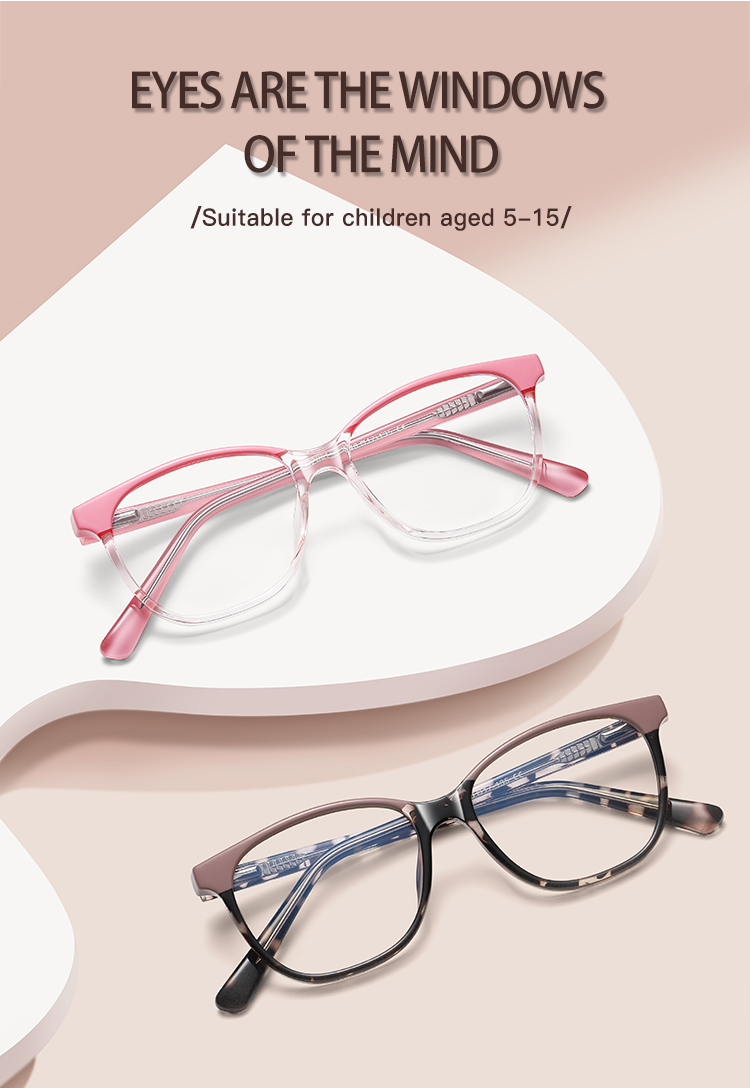 Plastic Cute Children Pupil Optical Oval Eyeglasses Plastic Full Frame Blue Light Blocking Custom Photochromic Design Glasses - Details 3