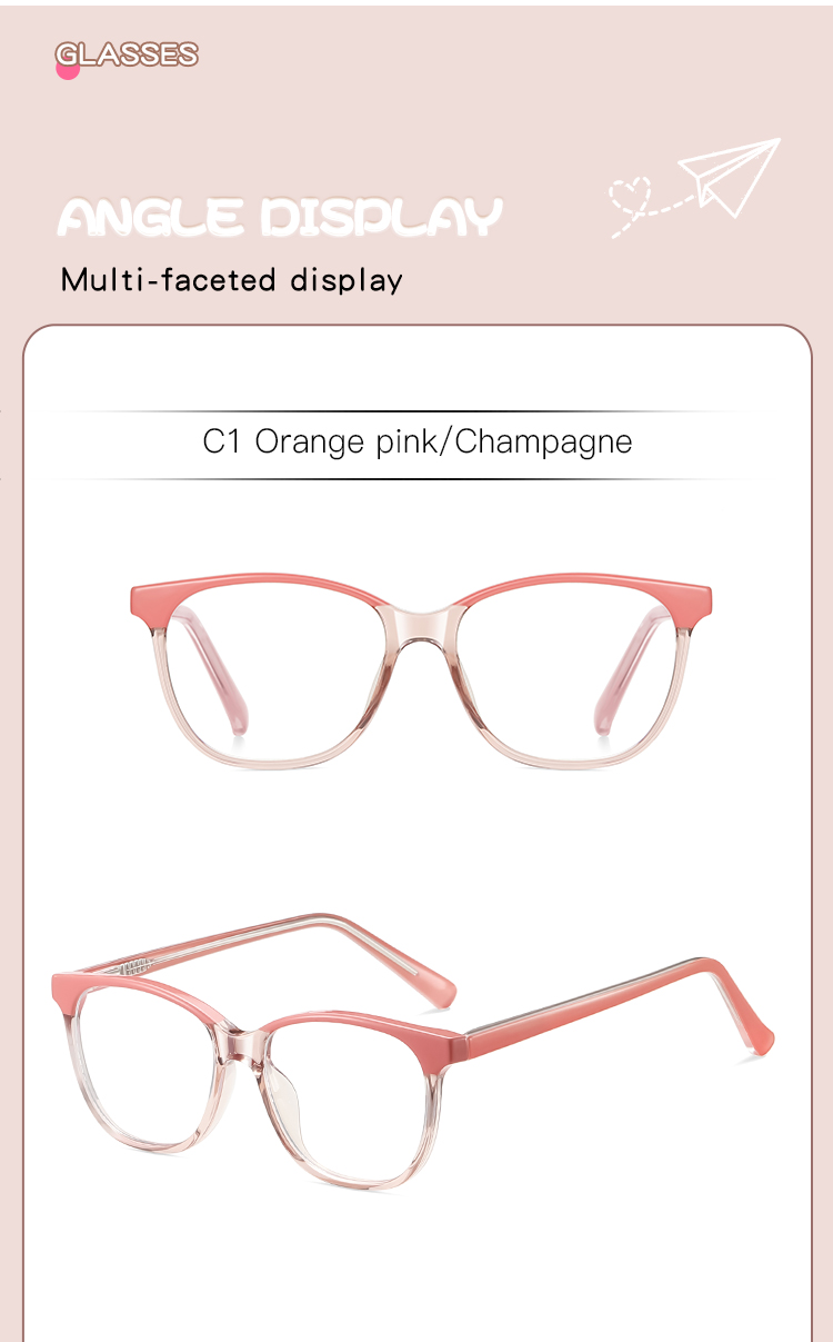 Plastic Cute Children Pupil Optical Oval Eyeglasses Plastic Full Frame Blue Light Blocking Custom Photochromic Design Glasses - Details 11