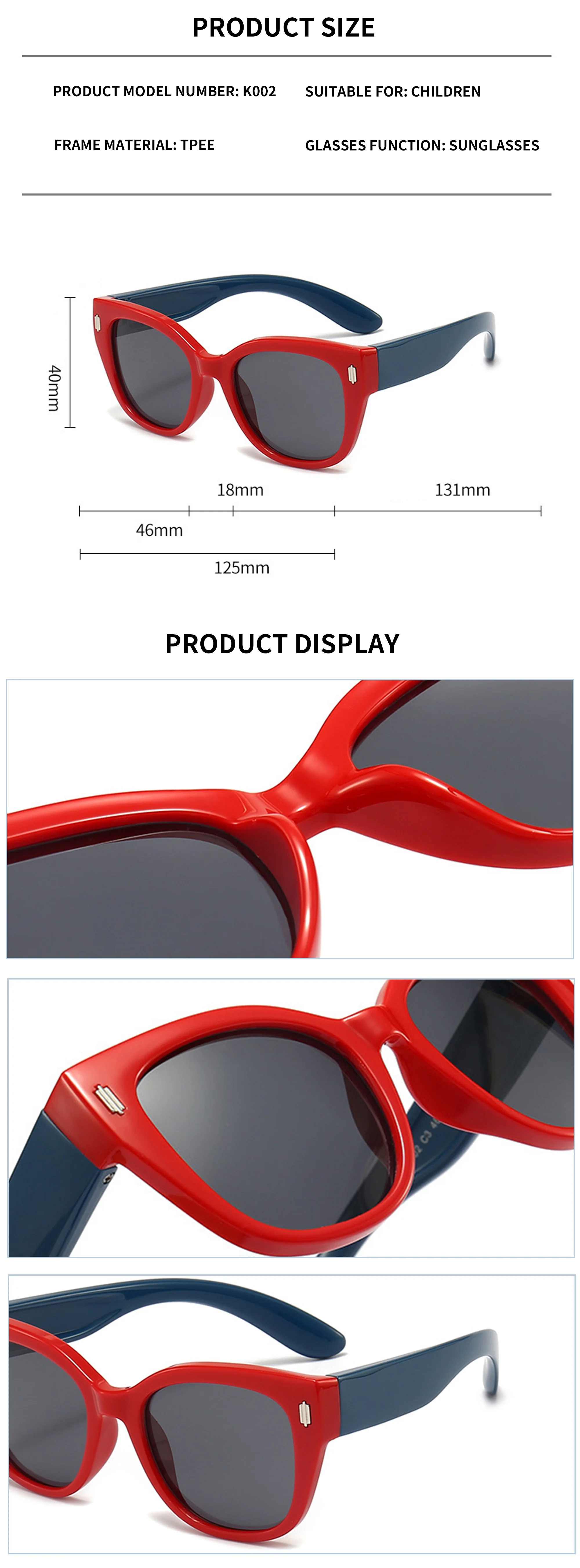  SILICONE TPEE Custom Private Label Party Sun Glasses Fashion Design New Sunglasses Silicone Tpee Children's TAC Sunglasses - Details 3