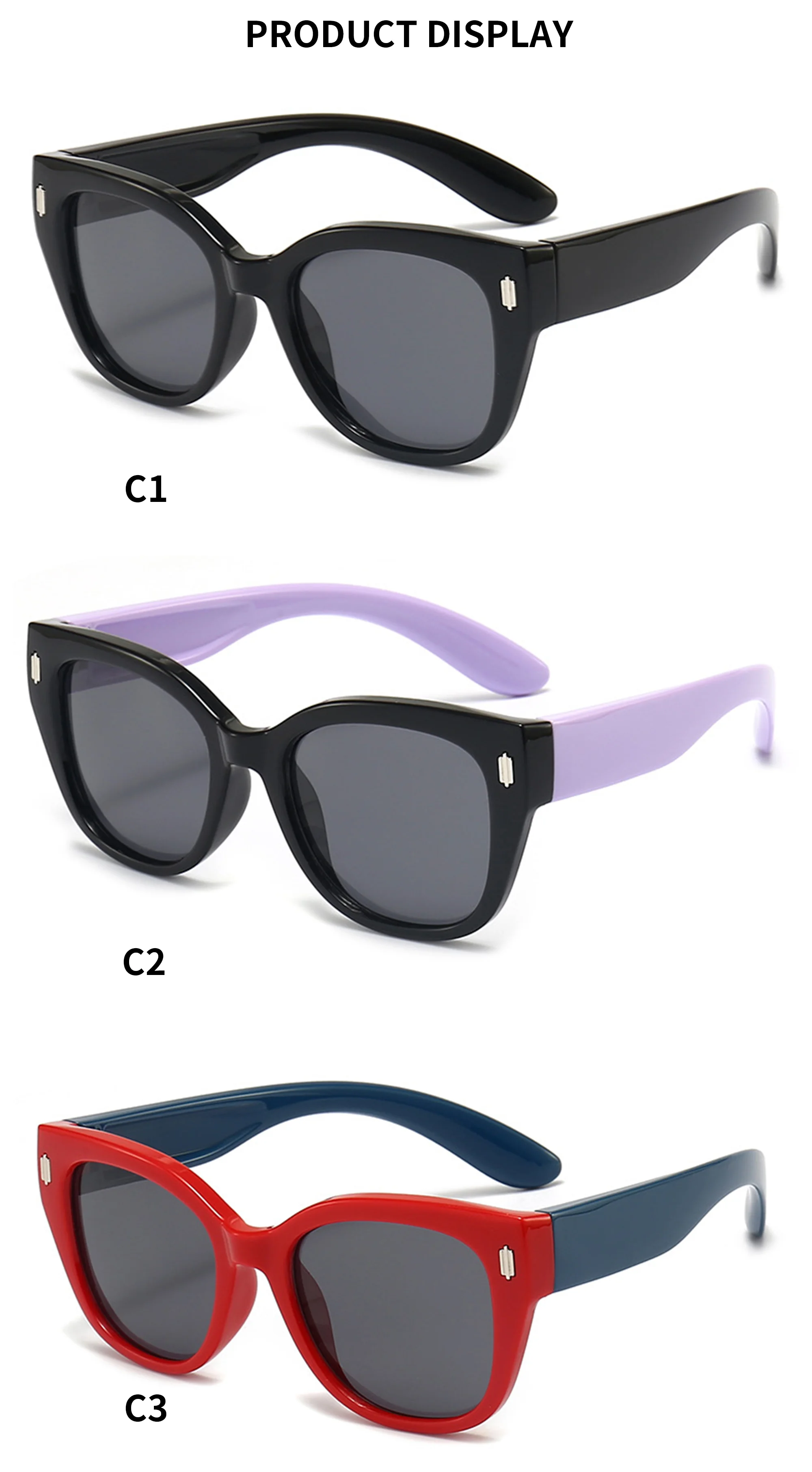 SILICONE TPEE Custom Private Label Party Sun Glasses Fashion Design New Sunglasses Silicone Tpee Children's TAC Sunglasses - Details 4