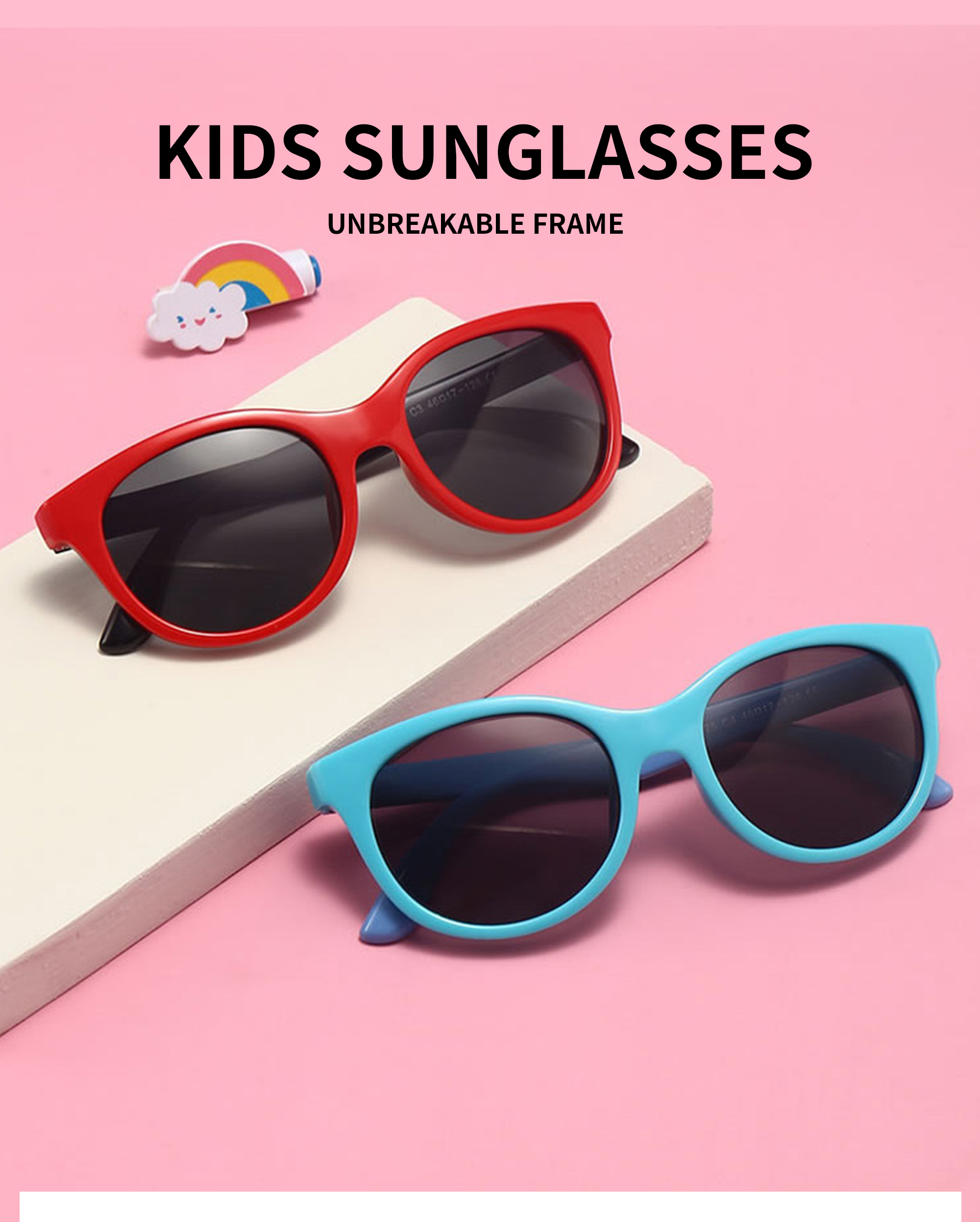 Newest Trendy Kids Sunglasses Unisex Uv400 Vintage Fashion Cat Eye Sunglasses for Boys Girls