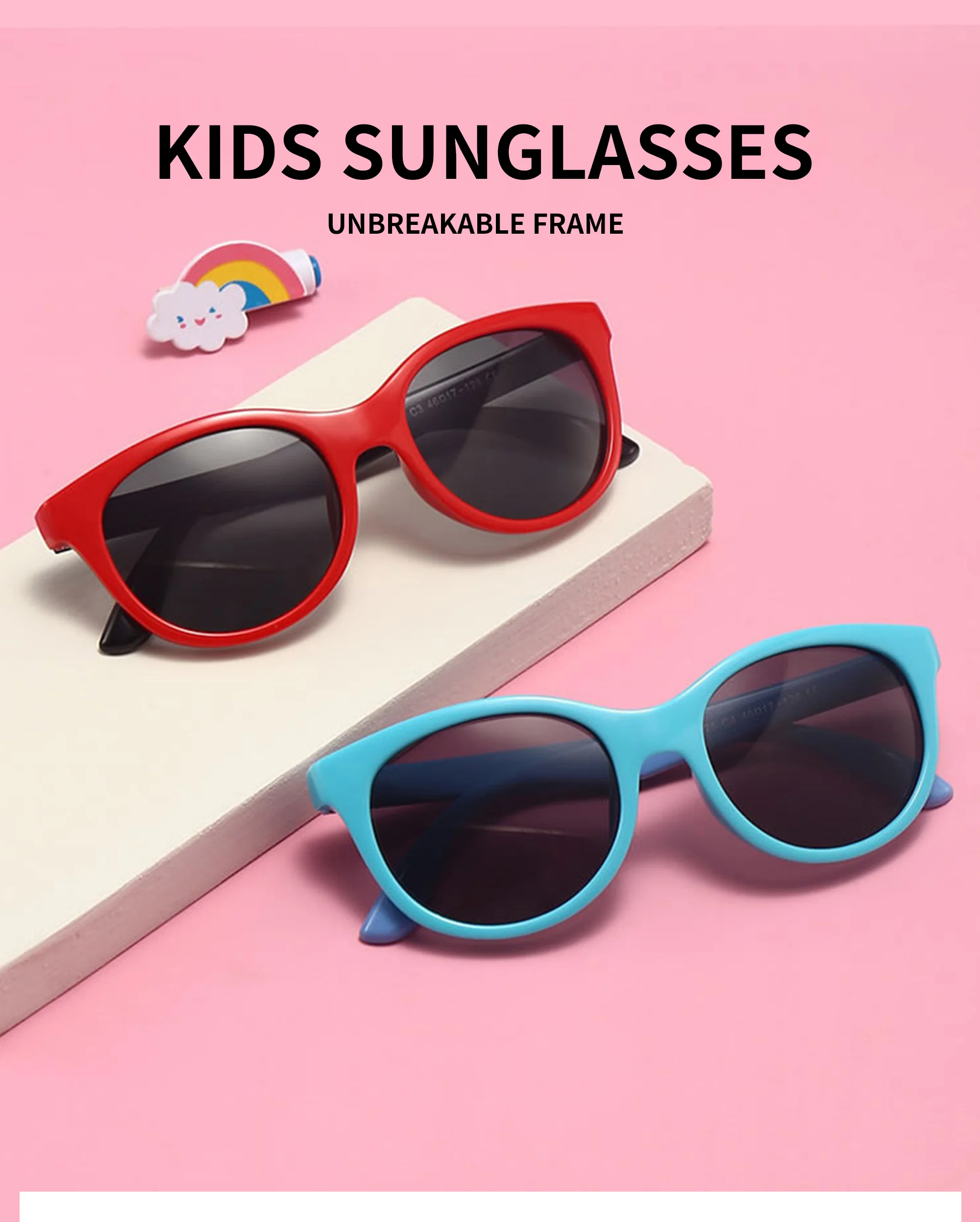 Newest Trendy Kids Sunglasses Unisex Uv400 Vintage Fashion Cat Eye Sunglasses for Boys Girls