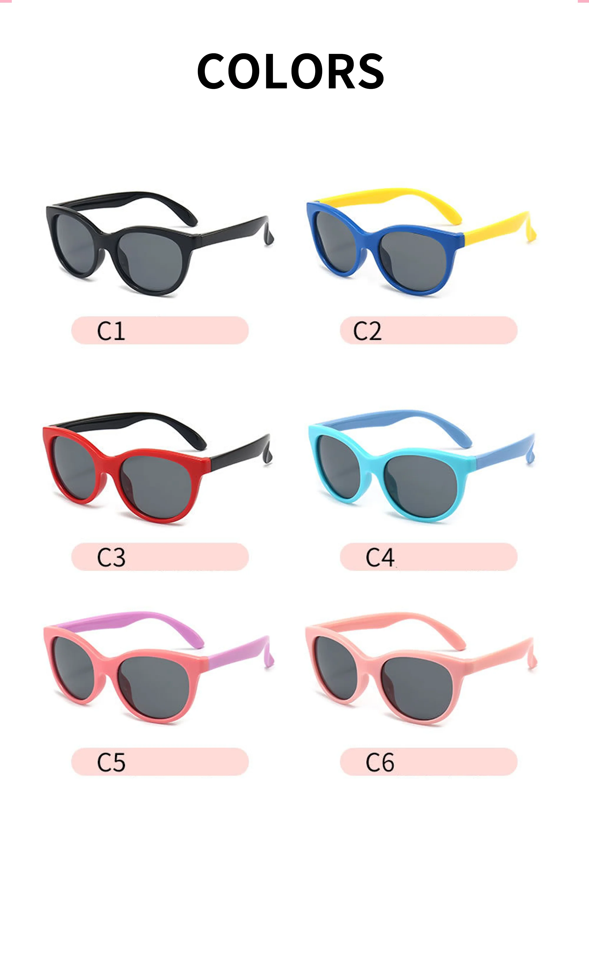  SILICONE TPEE Newest Trendy Kids Sunglasses Unisex Uv400 Vintage Fashion Cat Eye Sunglasses for Boys Girls - Details 2