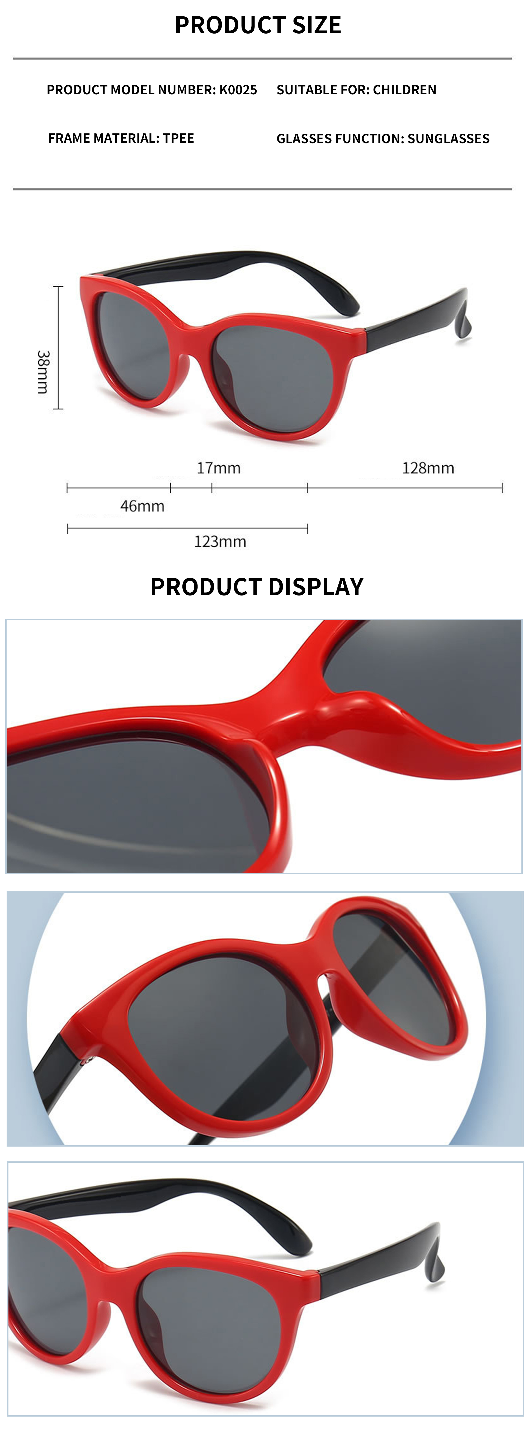 Newest Trendy Kids Sunglasses Unisex Uv400 Vintage Fashion Cat Eye Sunglasses for Boys Girls Details and Specifications