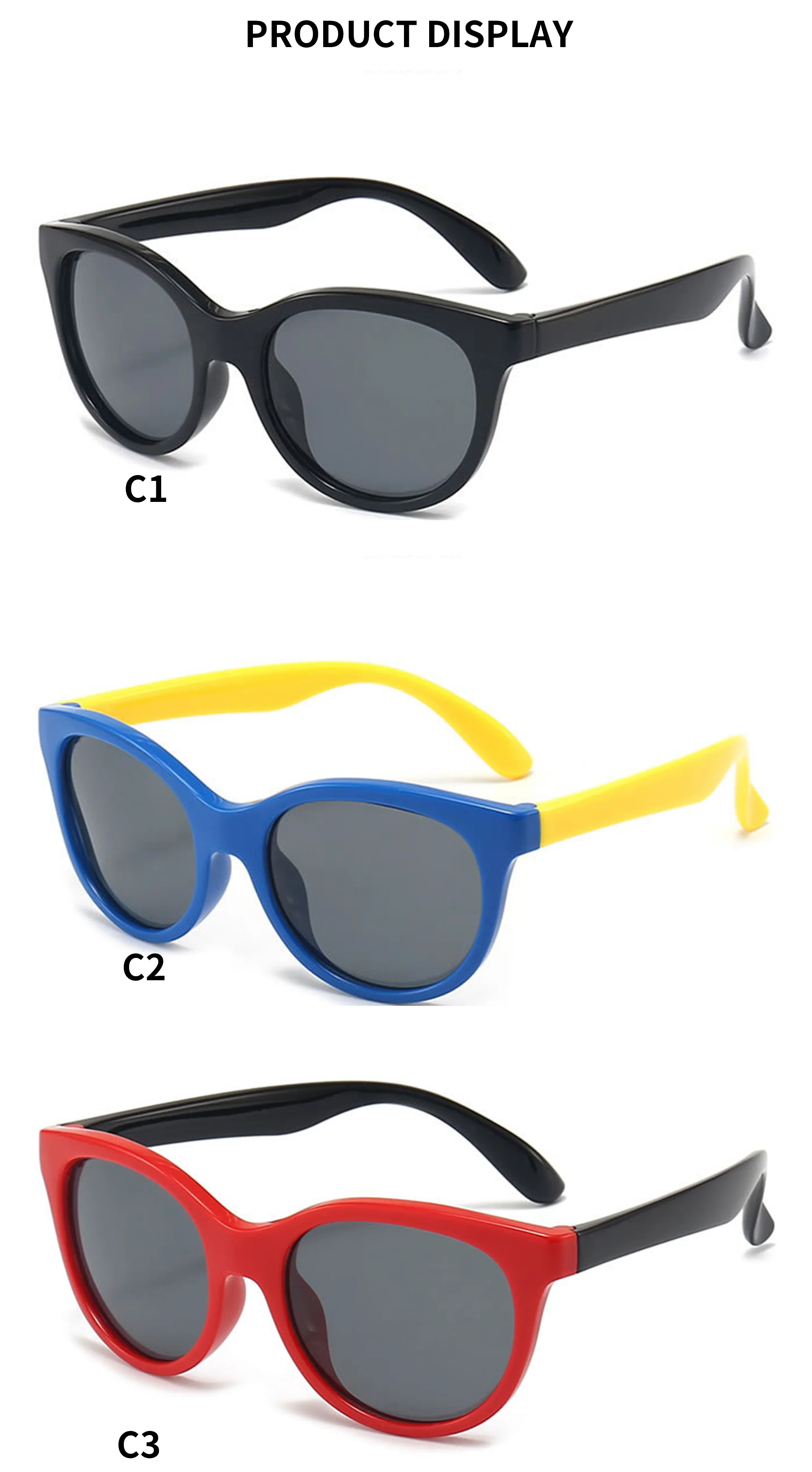  SILICONE TPEE Newest Trendy Kids Sunglasses Unisex Uv400 Vintage Fashion Cat Eye Sunglasses for Boys Girls - Details 4