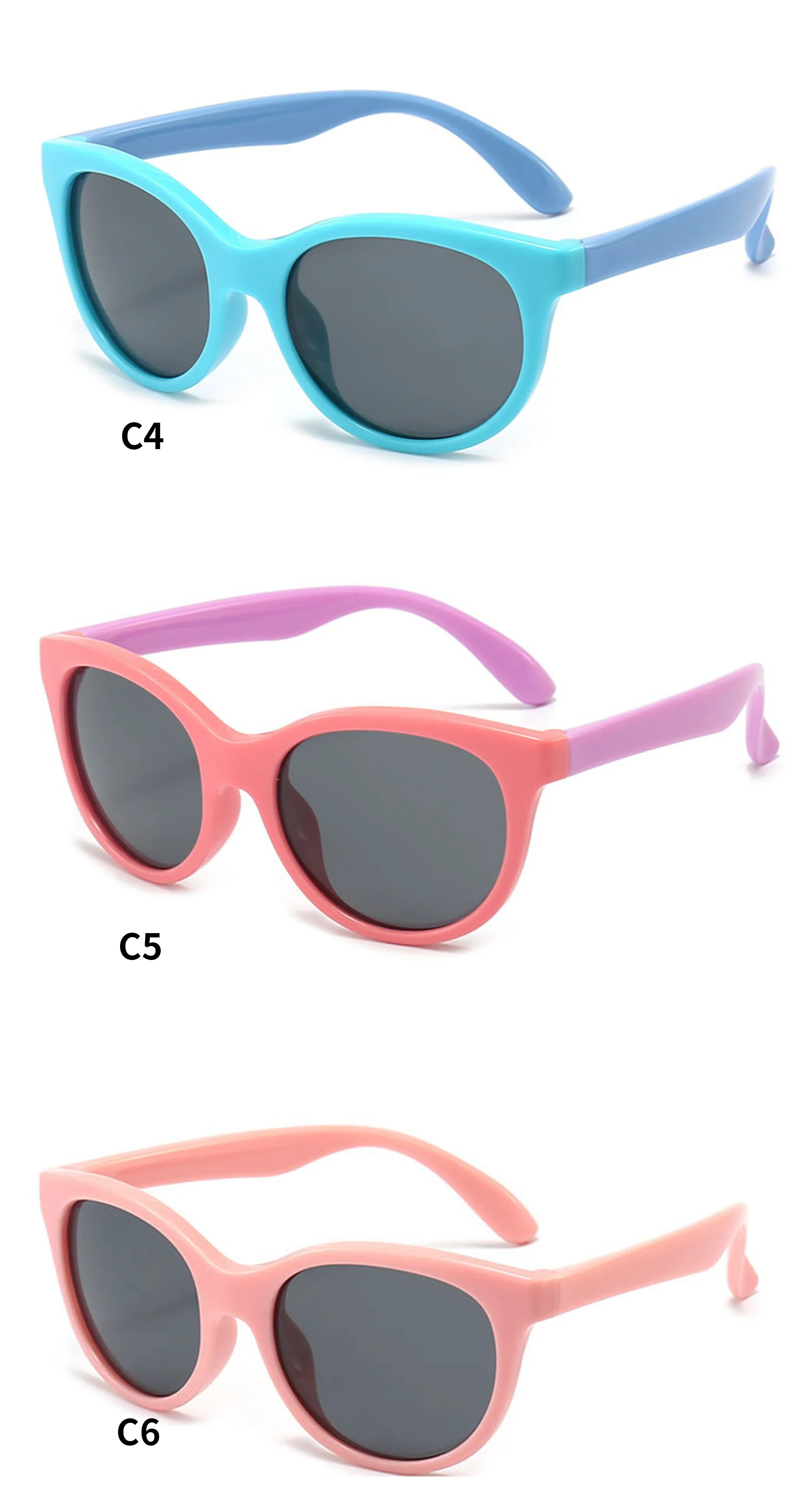  SILICONE TPEE Newest Trendy Kids Sunglasses Unisex Uv400 Vintage Fashion Cat Eye Sunglasses for Boys Girls - Details 5