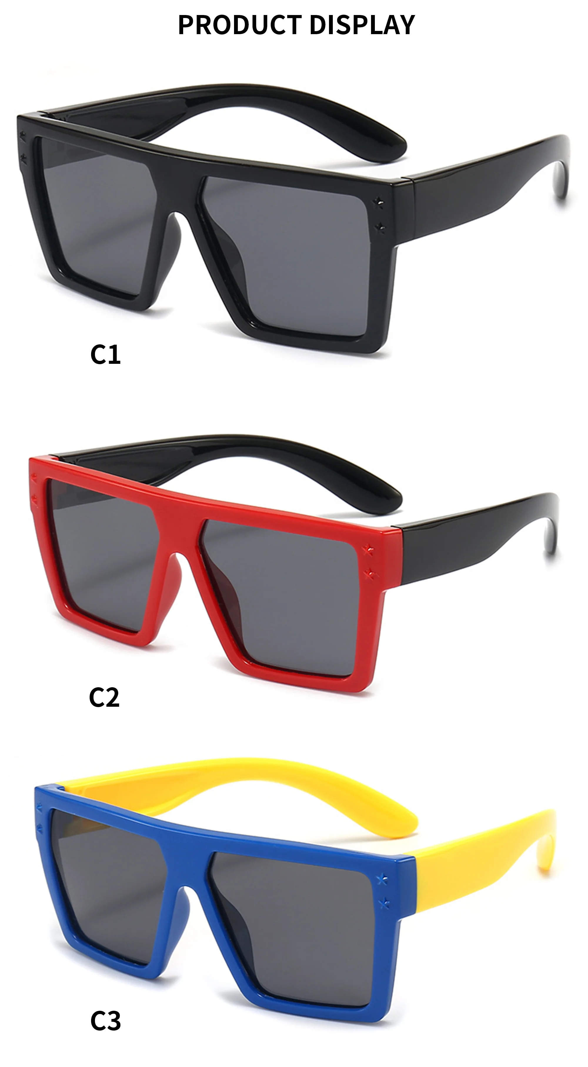 SILICONE TPEE Hot Sale Popular Products Sunglasses Fashionable UV400 Vintage Square Frame Custom Colorful Sunglasses for Kids - Details 4