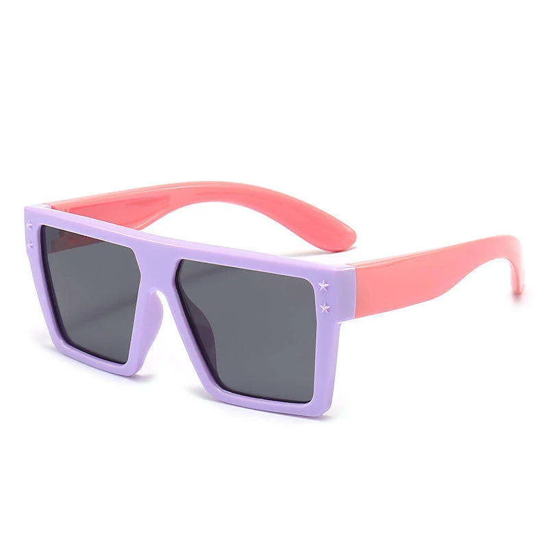  SILICONE TPEE Hot Sale Popular Products Sunglasses Fashionable UV400 Vintage Square Frame Custom Colorful Sunglasses for Kids - View 5