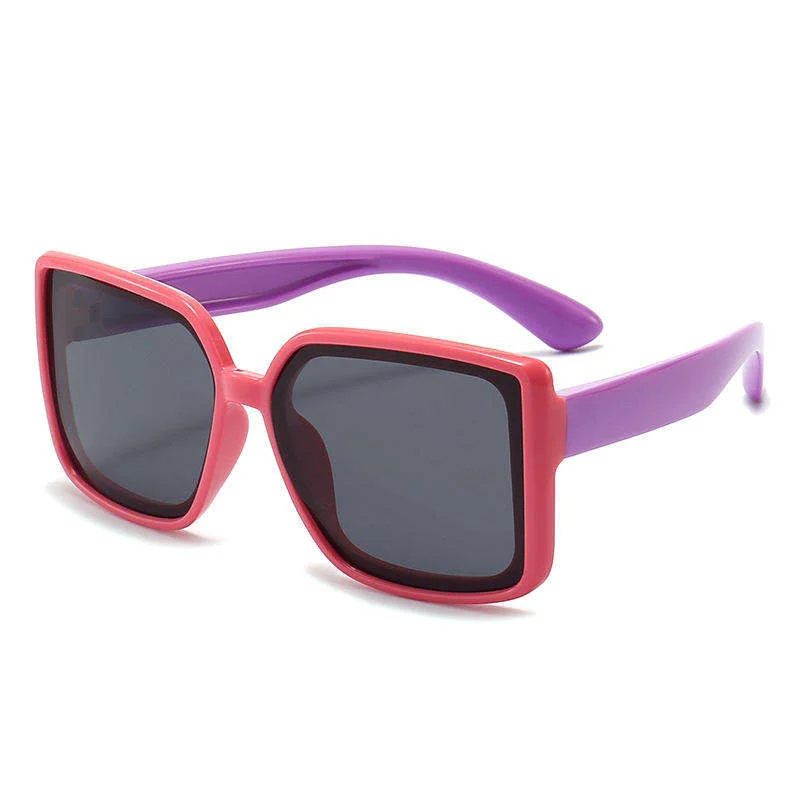   Hot Selling Girls Boys Big Frame Sunglasses Designer Customize Polarized Square Oversized Kids Sunglasses - View 4