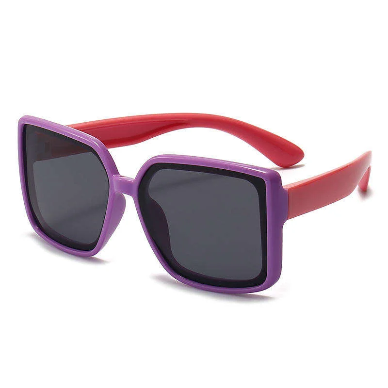   Hot Selling Girls Boys Big Frame Sunglasses Designer Customize Polarized Square Oversized Kids Sunglasses - View 5