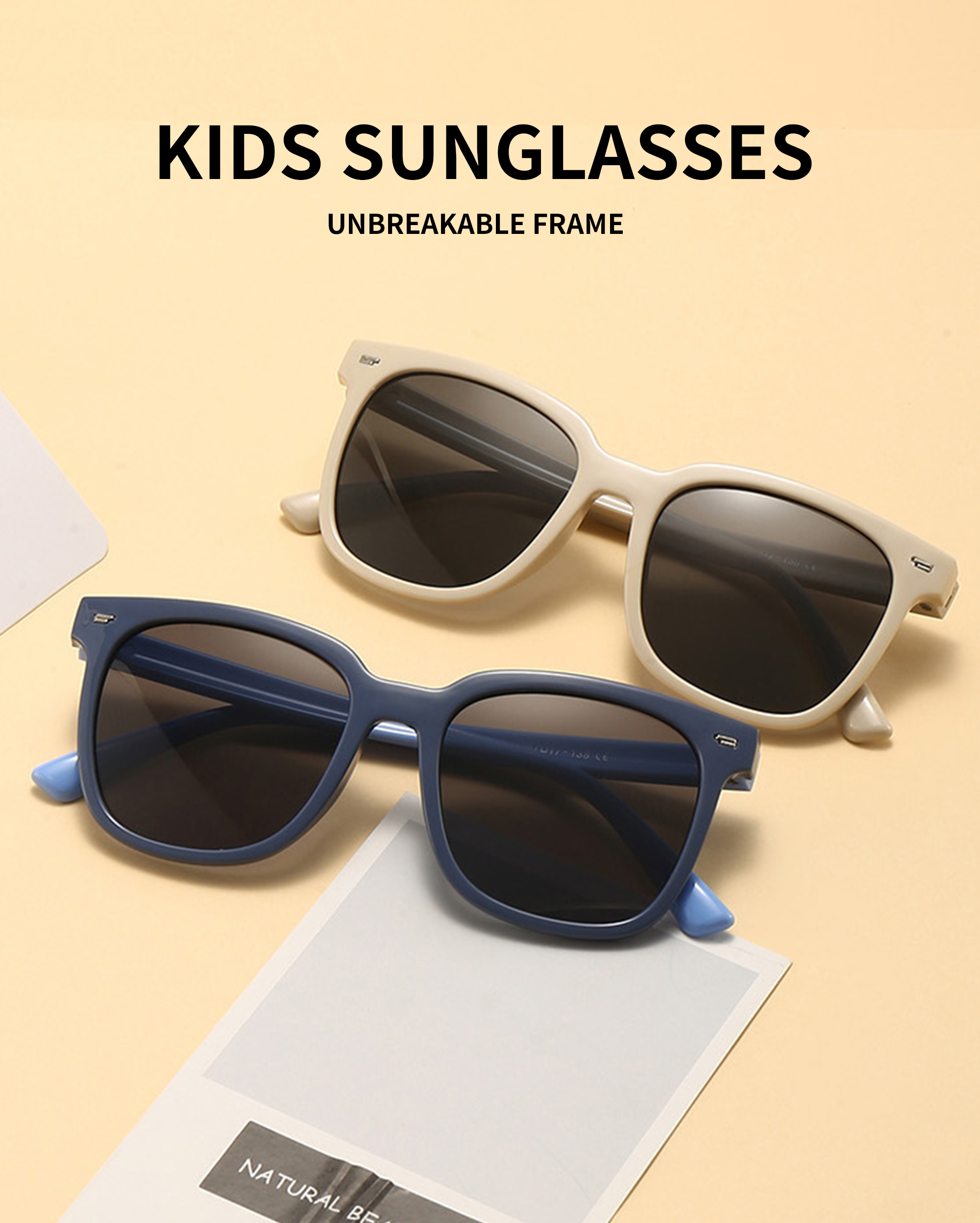 2025 Custom Logo TPEE TAC Classic Sun Glasses Square Traveling Baby Children's Trendy Sunglasses