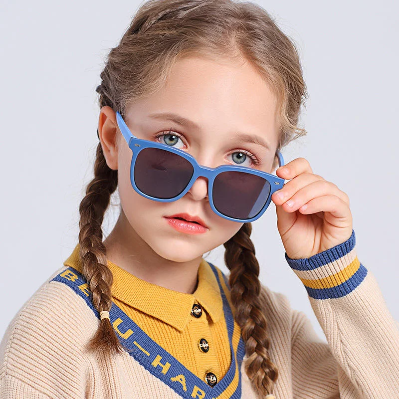  TPEE 2025 Custom Logo TPEE TAC Classic Sun Glasses Square Traveling Baby Children's Trendy Sunglasses - View 2