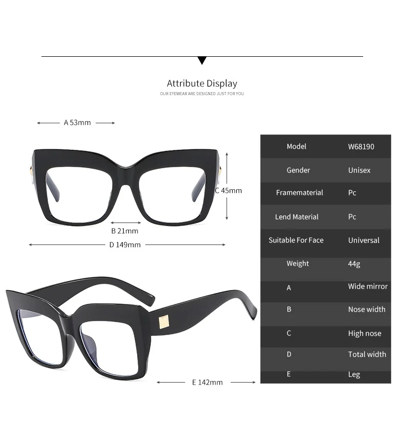  PC 2025 Trends High Quality Plastic Eye Glasses Frames Spectacles Luxury Eyewear Eyeglasses Optical Frames for Women - Details 7