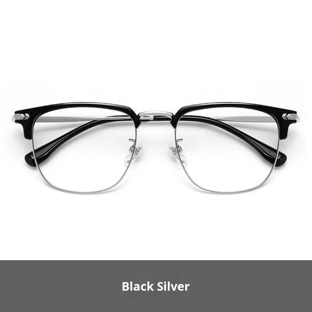 High-End Retro Men's Eyeglasses Frames New Style Plain High-Definition Anti-Blue Light Myopia Glasses High-End Frame Frame - Details 3