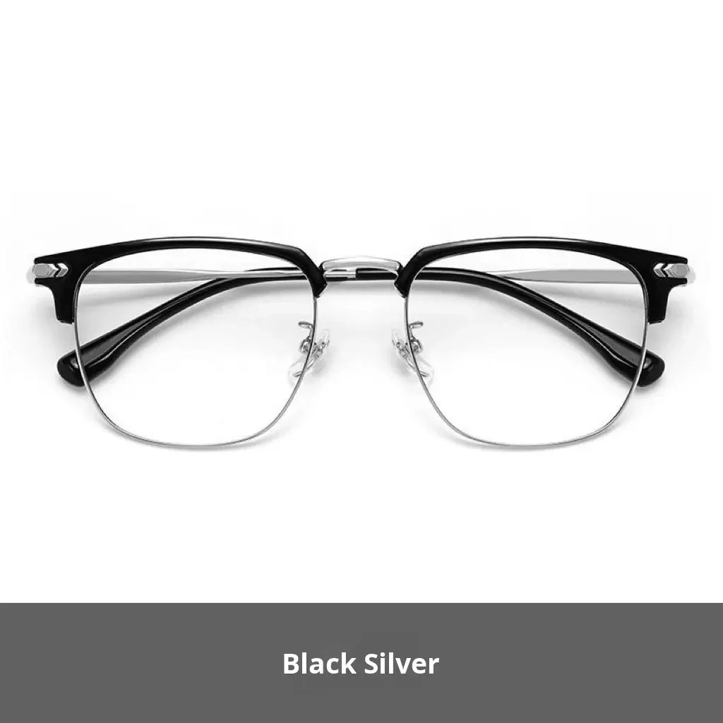 High-End Retro Men's Eyeglasses Frames New Style Plain High-Definition Anti-Blue Light Myopia Glasses High-End Frame Frame - Details 3