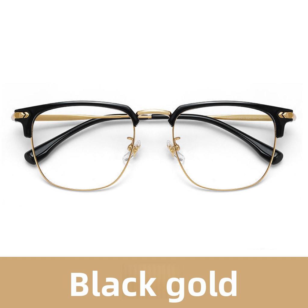 High-End Retro Men's Eyeglasses Frames New Style Plain High-Definition Anti-Blue Light Myopia Glasses High-End Frame Frame Custom Eyewear