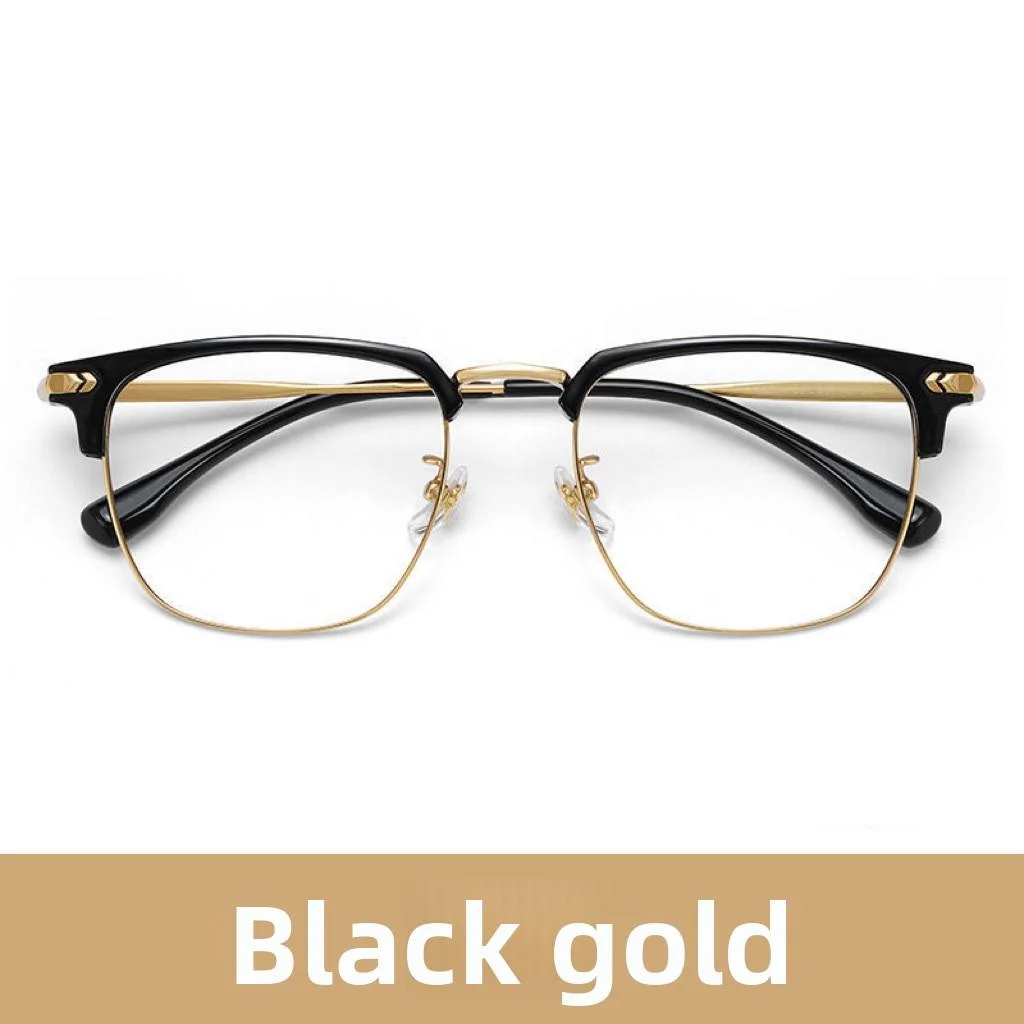 High-End Retro Men's Eyeglasses Frames New Style Plain High-Definition Anti-Blue Light Myopia Glasses High-End Frame Frame - Details 4
