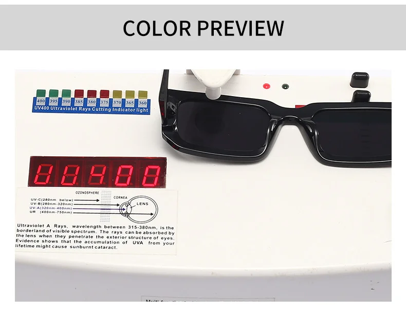 Brown, White, Tawny, Black, leopard PC Men'S Uv400 Retro Men Vintage Black Lens Sun Glasses Men Black Rectangle Shades 2025 Fashion Sunglasses - Details 3