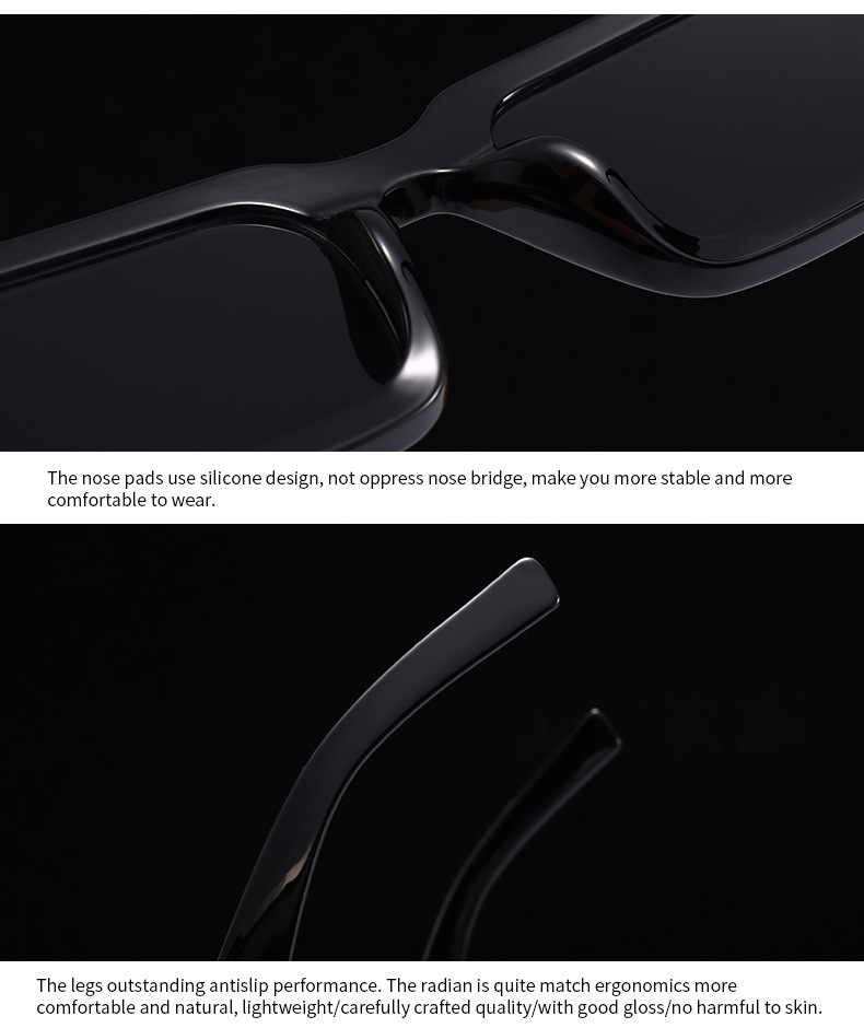 Brown, White, Tawny, Black, leopard PC Men'S Uv400 Retro Men Vintage Black Lens Sun Glasses Men Black Rectangle Shades 2025 Fashion Sunglasses - Details 6