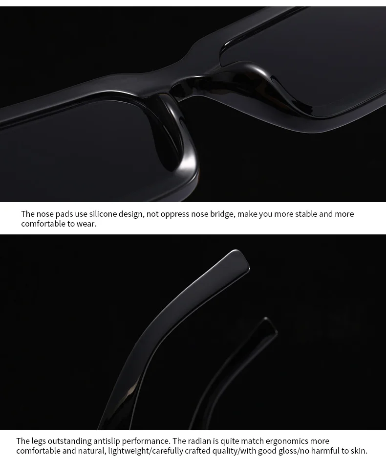 Brown, White, Tawny, Black, leopard PC Men'S Uv400 Retro Men Vintage Black Lens Sun Glasses Men Black Rectangle Shades 2025 Fashion Sunglasses - Details 6