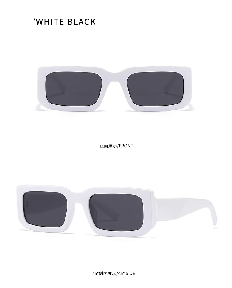 Brown, White, Tawny, Black, leopard PC Men'S Uv400 Retro Men Vintage Black Lens Sun Glasses Men Black Rectangle Shades 2025 Fashion Sunglasses - Details 7