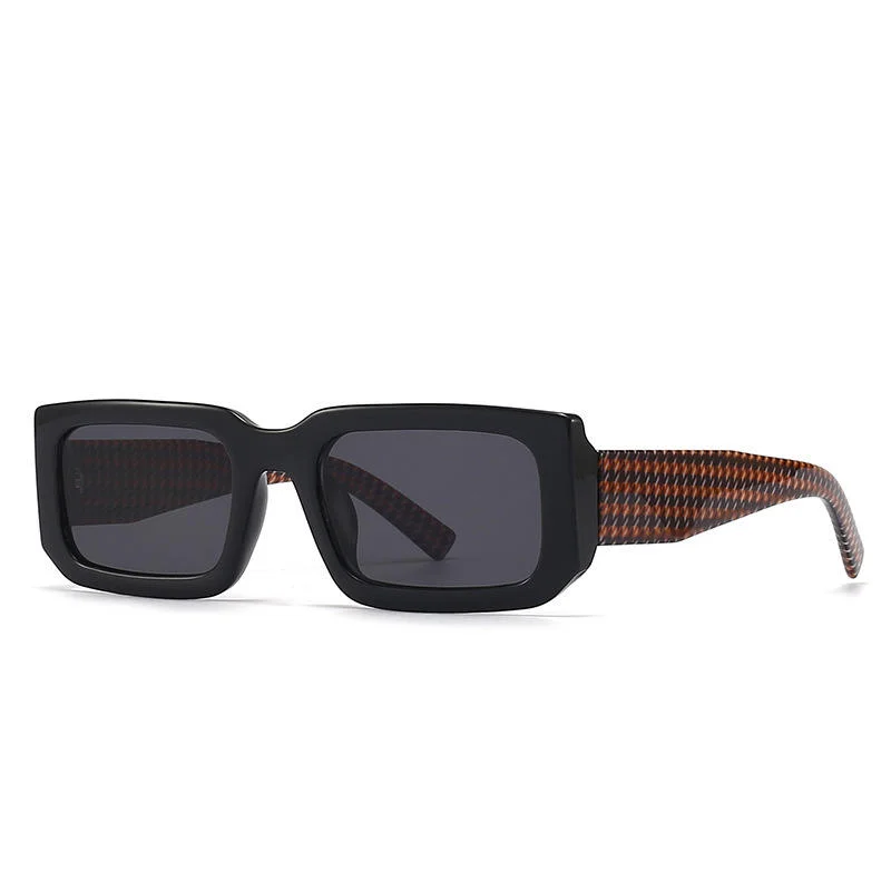 Brown, White, Tawny, Black, leopard PC Men'S Uv400 Retro Men Vintage Black Lens Sun Glasses Men Black Rectangle Shades 2025 Fashion Sunglasses - View 3