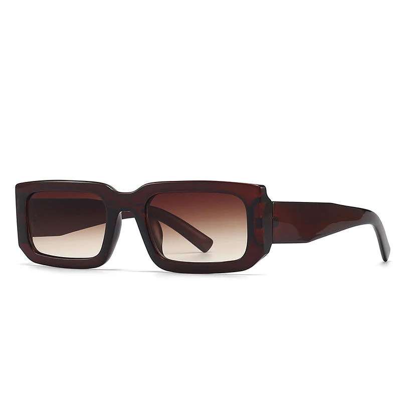 Brown, White, Tawny, Black, leopard PC Men'S Uv400 Retro Men Vintage Black Lens Sun Glasses Men Black Rectangle Shades 2025 Fashion Sunglasses - View 5