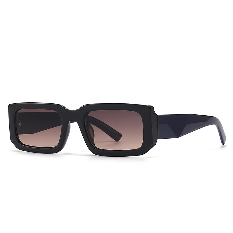 Men'S Uv400 Retro Men Vintage Black Lens Sun Glasses Men Black Rectangle Shades 2025 Fashion Sunglasses Custom Eyewear