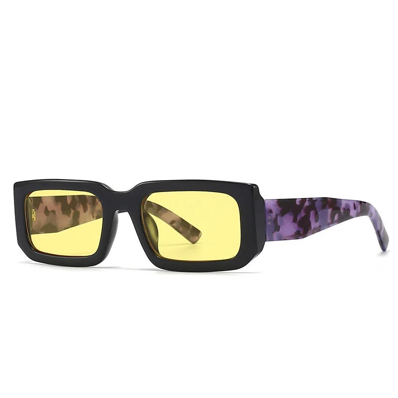 Brown, White, Tawny, Black, leopard PC Men'S Uv400 Retro Men Vintage Black Lens Sun Glasses Men Black Rectangle Shades 2025 Fashion Sunglasses - View 7