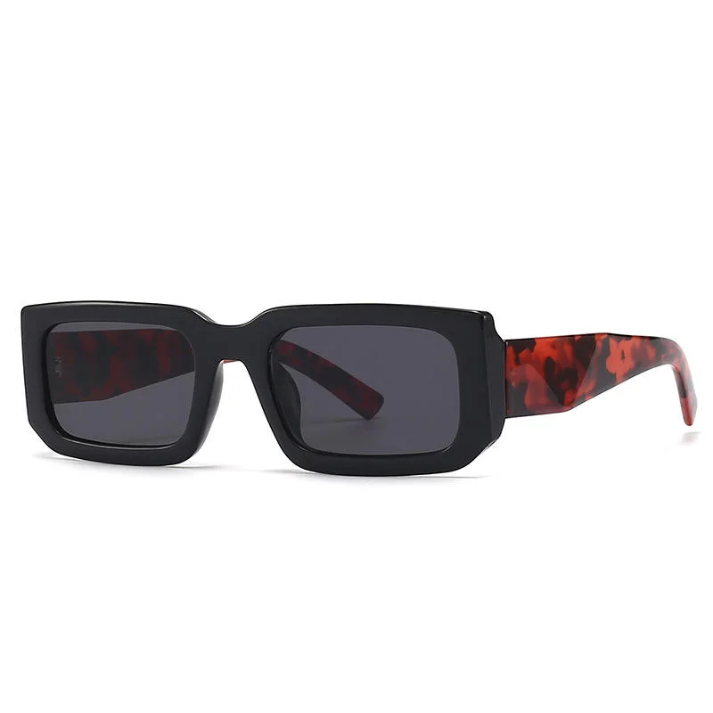 Brown, White, Tawny, Black, leopard PC Men'S Uv400 Retro Men Vintage Black Lens Sun Glasses Men Black Rectangle Shades 2025 Fashion Sunglasses - View 8