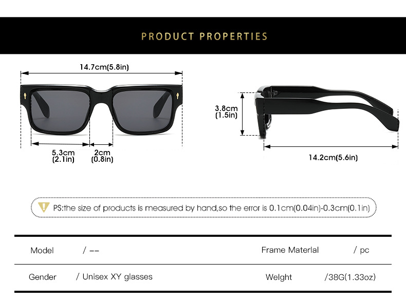 PC 2025 UV400 Vintage Sunglasses Small Square Fashion Shades Cheap Custom Design Stylish Women Men Sunglasses - Details 1