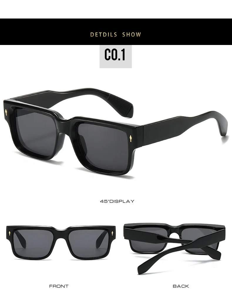  PC 2025 UV400 Vintage Sunglasses Small Square Fashion Shades Cheap Custom Design Stylish Women Men Sunglasses - Details 3