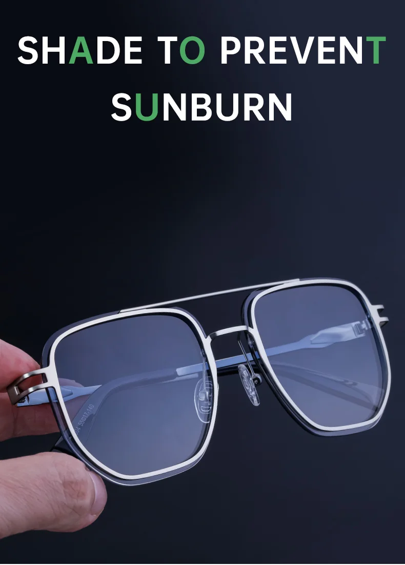 Blue, Green, Brown, Gray, Black, Silver  Partagas Wholesale Fashion Trendy Designer Metal Square Frame Double Bridge UV400 Shades Sun Glasses Sunglasses for Men - Details 3