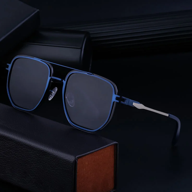 Partagas Wholesale Fashion Trendy Designer Metal Square Frame Double Bridge UV400 Shades Sun Glasses Sunglasses for Men