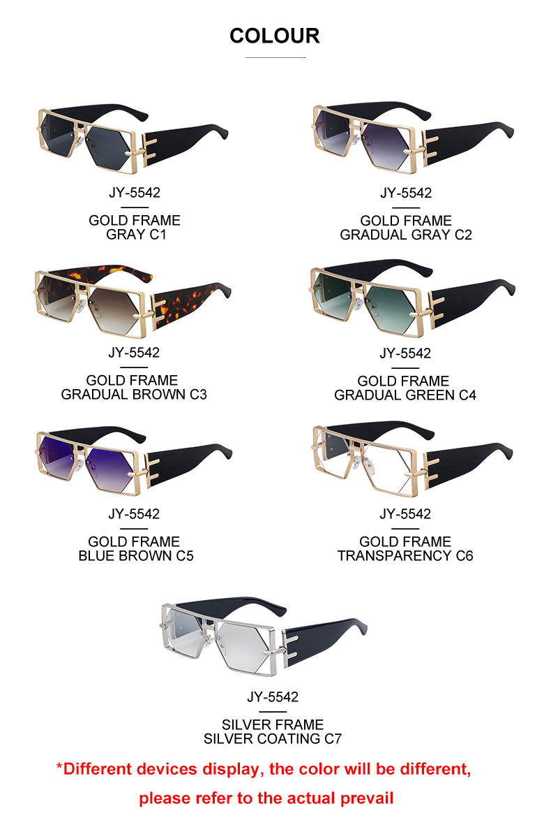 metal Custom Logo Rectangle Metal Frame Polygonal Lens UV400 Shades Sun Glasses Sunglasses for Women Men - Details 5