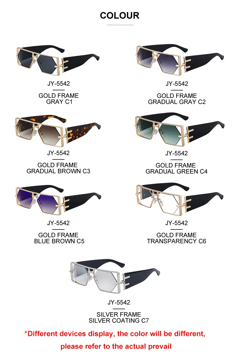  metal Custom Logo Rectangle Metal Frame Polygonal Lens UV400 Shades Sun Glasses Sunglasses for Women Men - Details 5