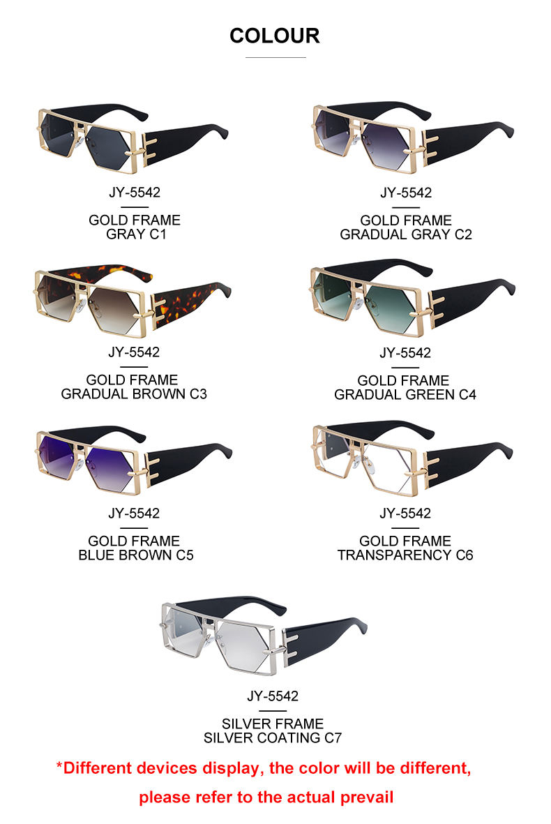metal Custom Logo Rectangle Metal Frame Polygonal Lens UV400 Shades Sun Glasses Sunglasses for Women Men - View 5