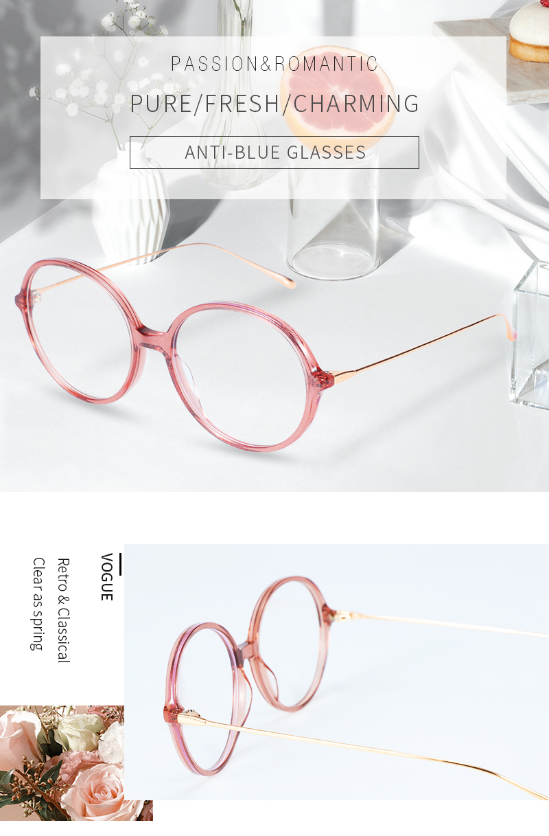 Women Eyeglasses Latest Fashion Metal Frame Anti Blue Light Optical Glasses Retro Round Metal Computer Eyeglasses Details and Specifications
