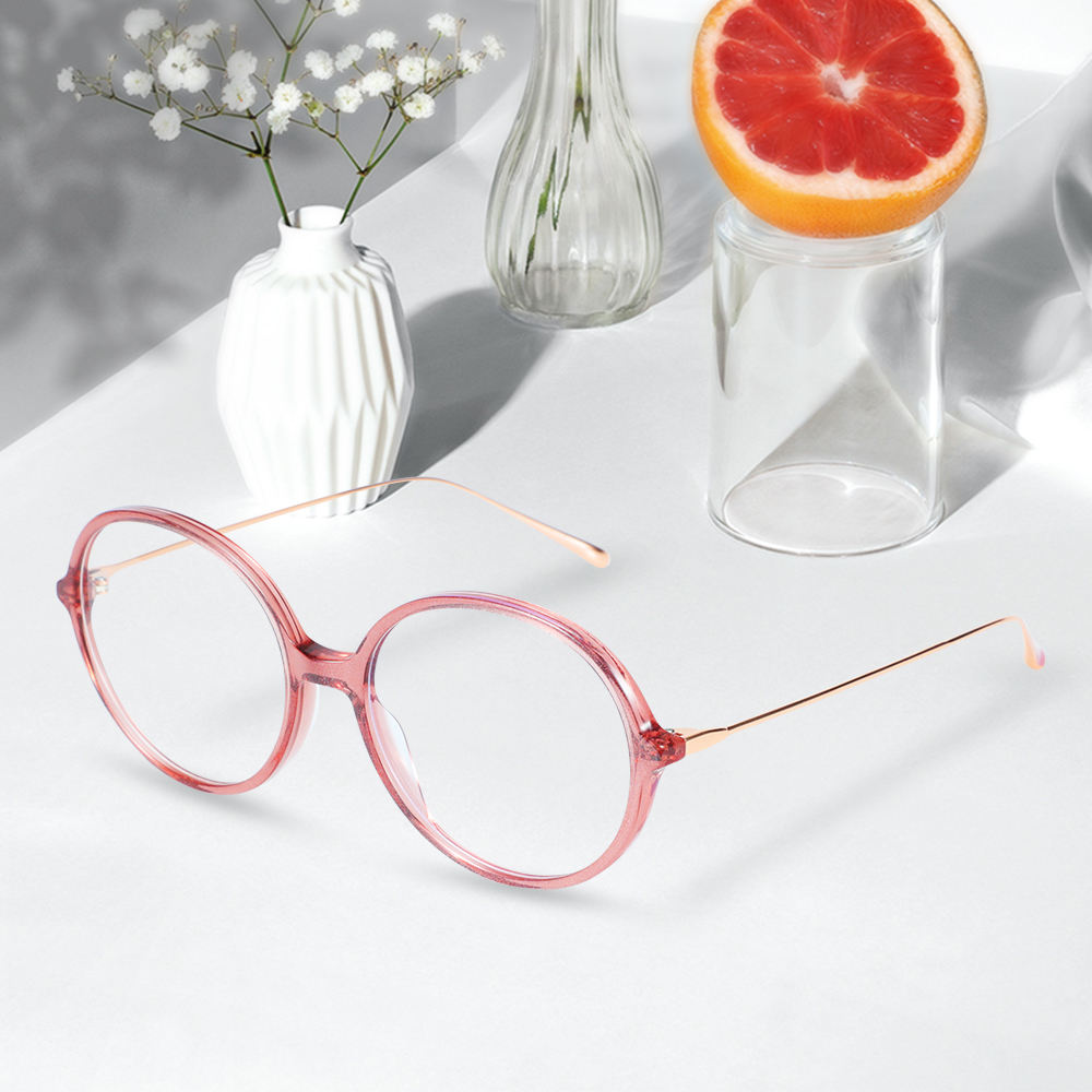 Metal Women Eyeglasses Latest Fashion Metal Frame Anti Blue Light Optical Glasses Retro Round Metal Computer Eyeglasses - View 2