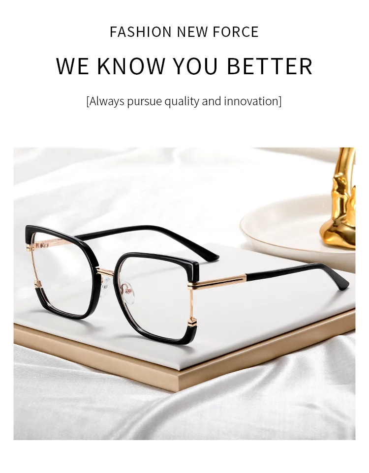  TR90+Metal 2025 New Women TR90+Metal Square Eyeglasses Frame Optical Anti-Blue Light Glasses Eyewear Colorful Fashionable Design - Details 3