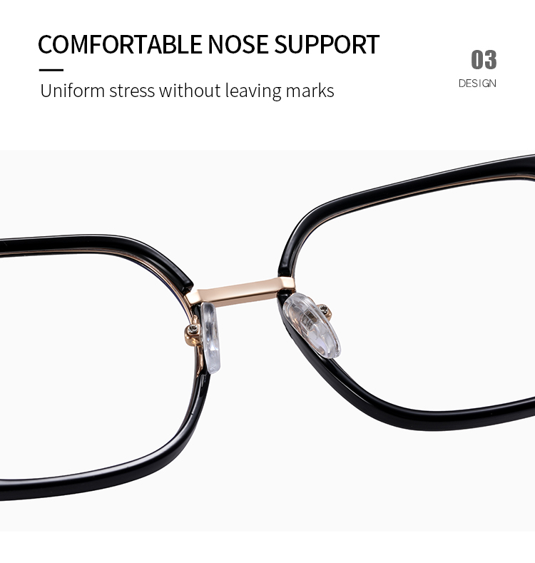2025 New Women TR90+Metal Square Eyeglasses Frame Optical Anti-Blue Light Glasses Eyewear Colorful Fashionable Design Details and Specifications