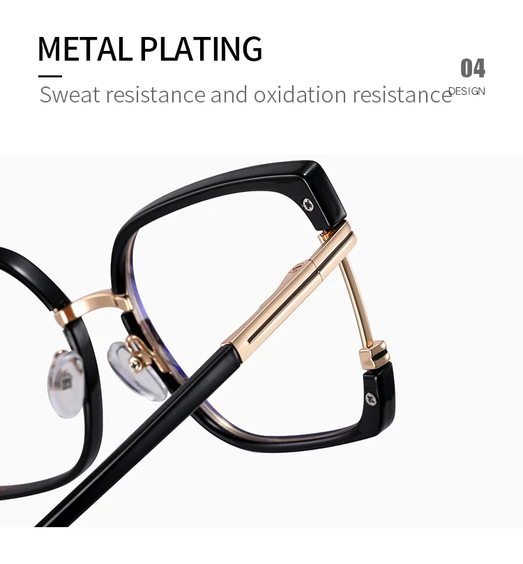 TR90+Metal 2025 New Women TR90+Metal Square Eyeglasses Frame Optical Anti-Blue Light Glasses Eyewear Colorful Fashionable Design - Details 7