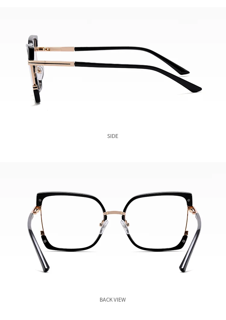  TR90+Metal 2025 New Women TR90+Metal Square Eyeglasses Frame Optical Anti-Blue Light Glasses Eyewear Colorful Fashionable Design - Details 12